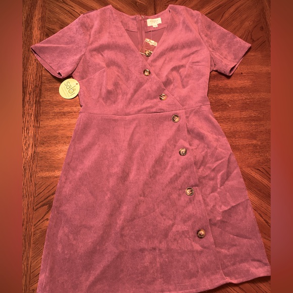 Maroon Corduroy Dress - Picture 1 of 3